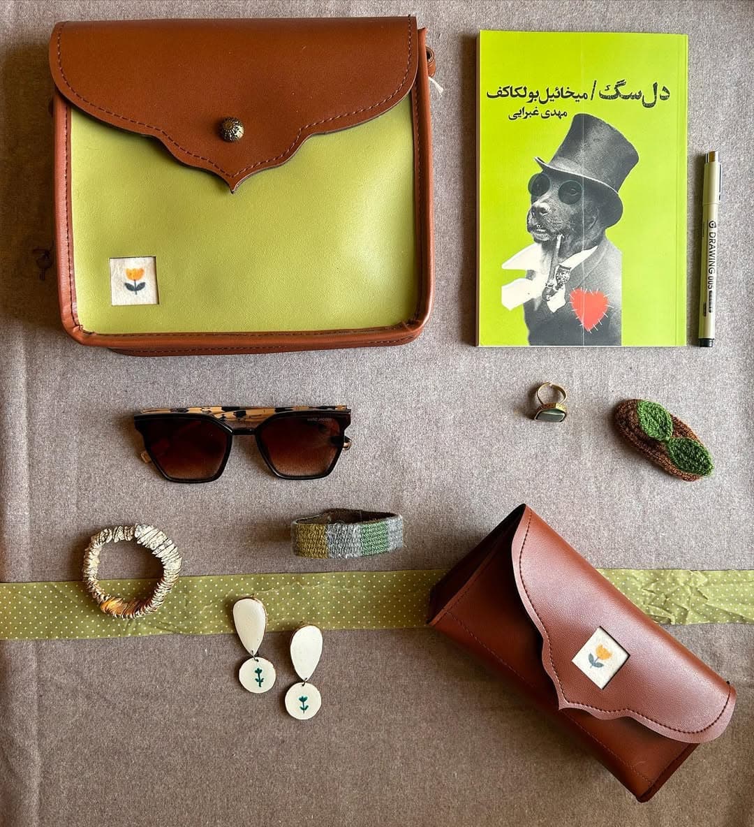 کیف عینک چرمی دستدوز