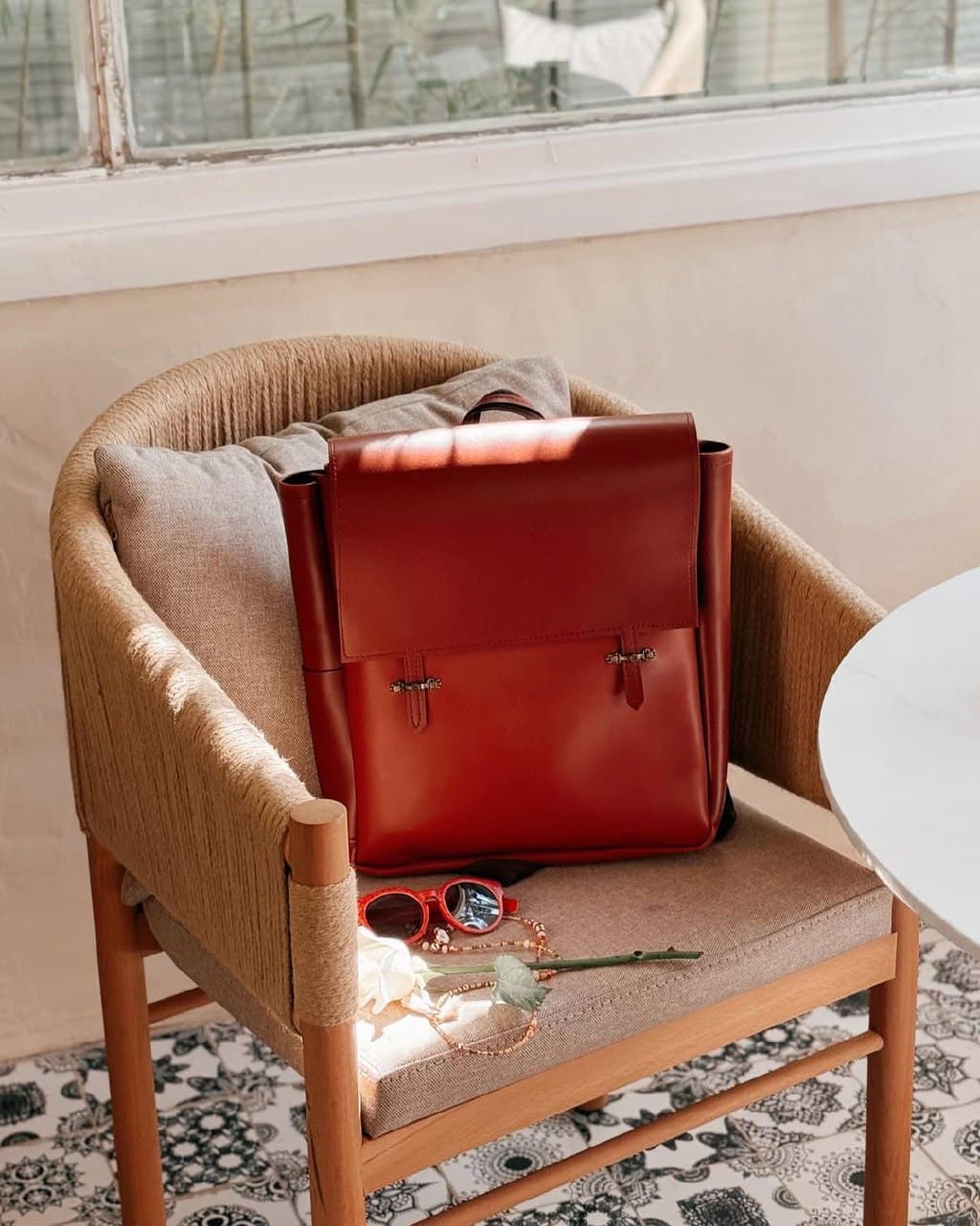 کوله پشتی چرم شیک