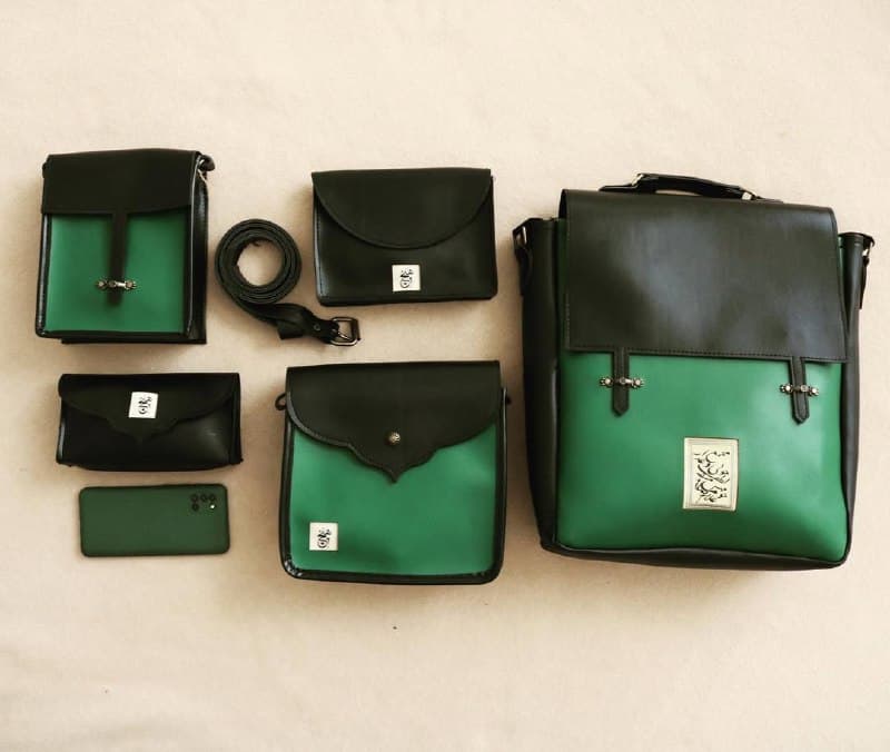 ست کیف چرم زنانه دست دوز