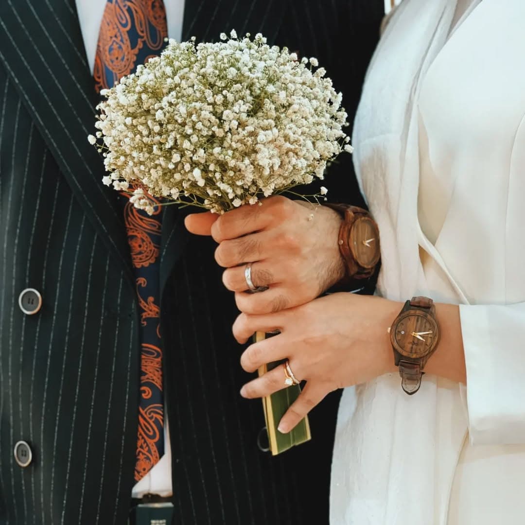 ست ساعت مچی دستساز چوبی با بند چرم