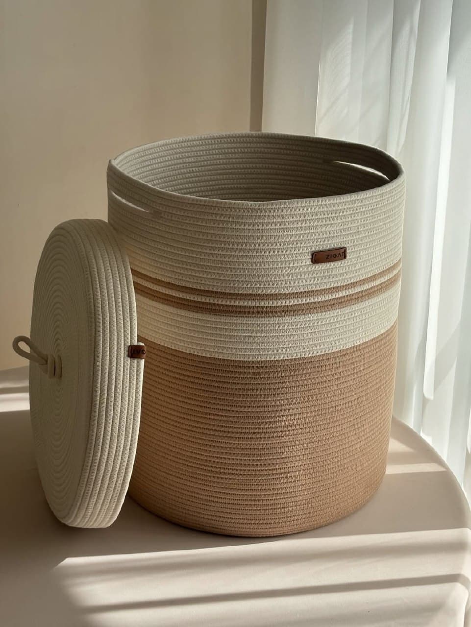 سبد لاندری قیطانی دردار بزرگ دو رنگ