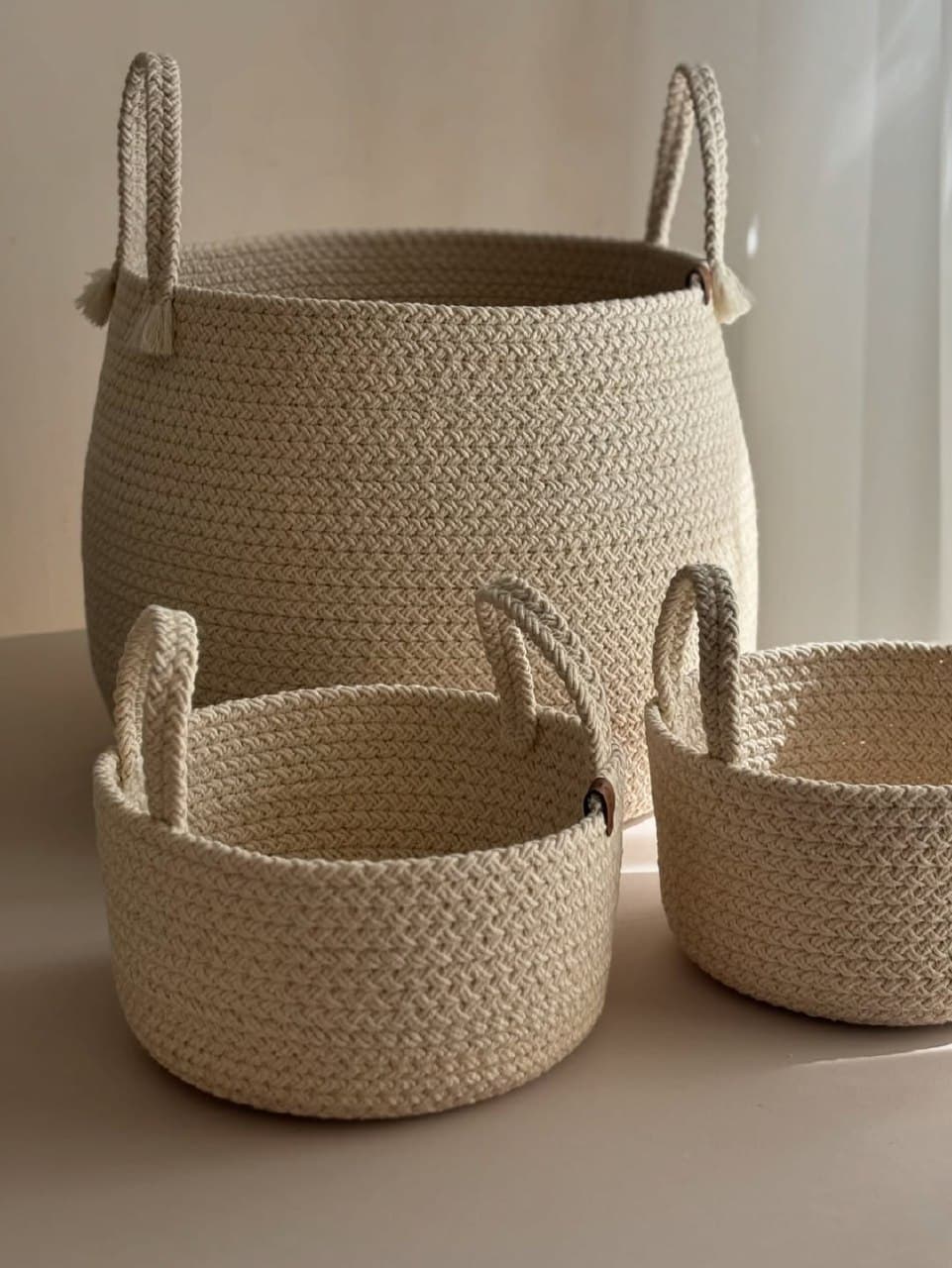 ست سبد گیس بافت نظم دهنده دکوراتیو