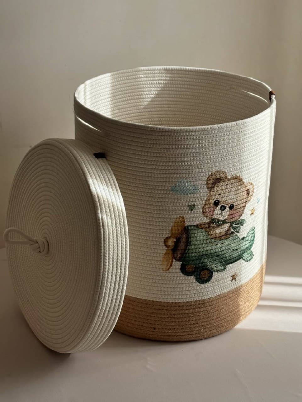 سبد نظم دهنده اتاق کودک طرح تدی خلبان