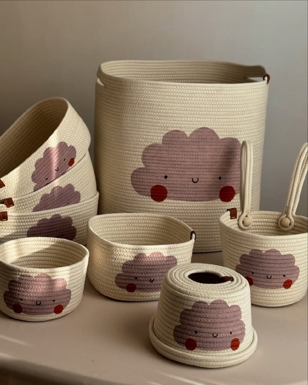 ست سبد نظم دهنده اتاق کودک طرح ابر