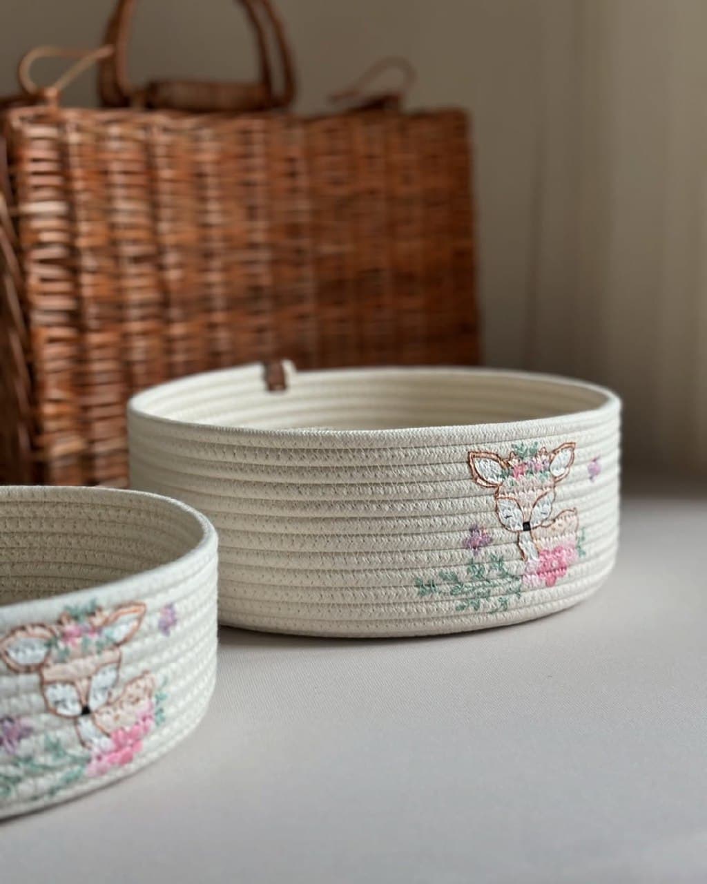 ست دو عددی سبد نظم دهنده اتاق کودک طرح آهو