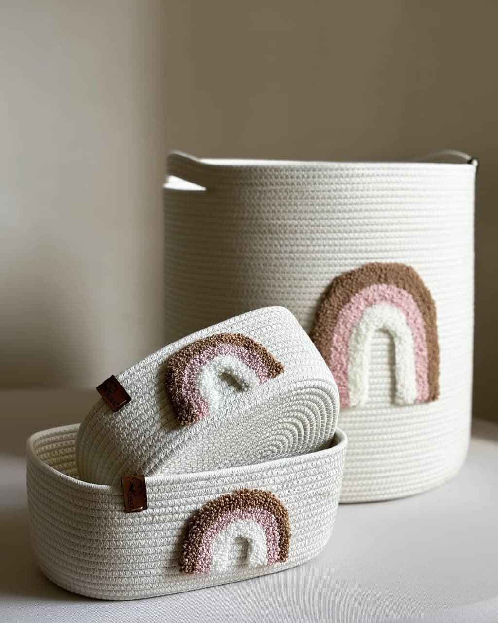 ست سبد نظم دهنده اتاق کودک طرح رنگین کمان