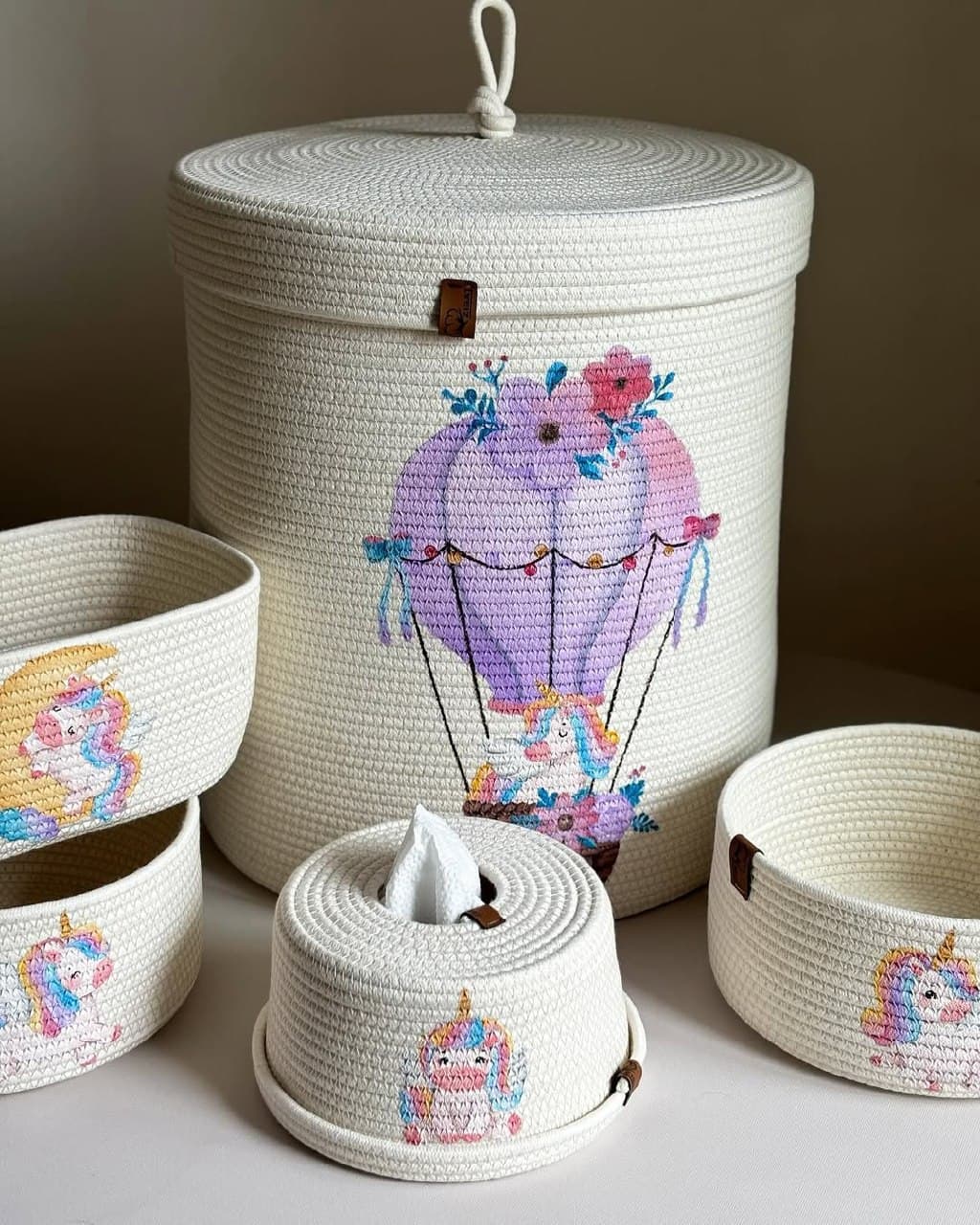 ست سبد نظم دهنده اتاق کودک طرح یونیکورن