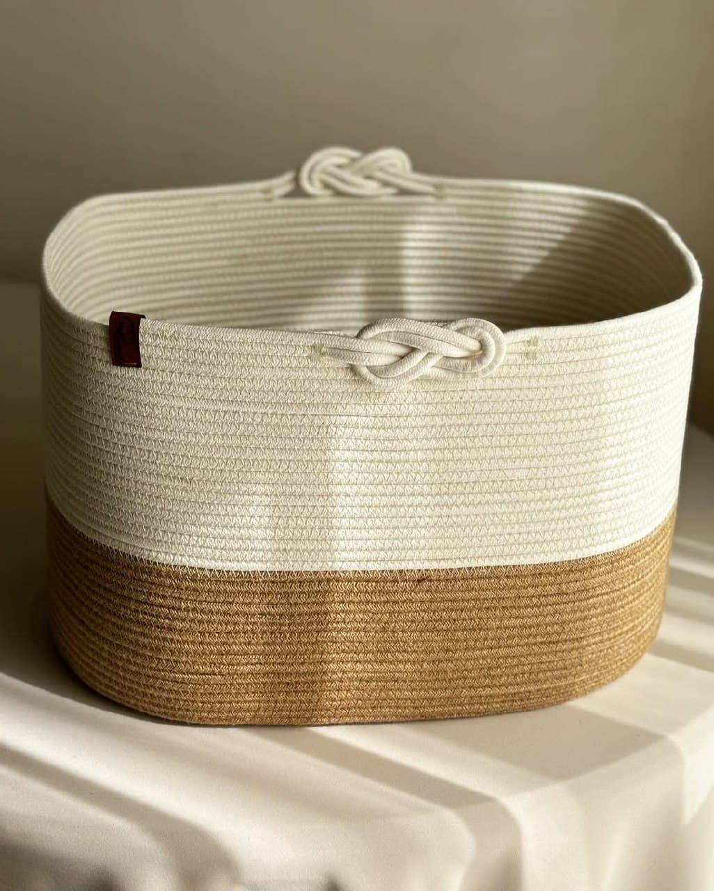 سبد نظم دهنده کنفی و پنبه ای دسته پاپیونی