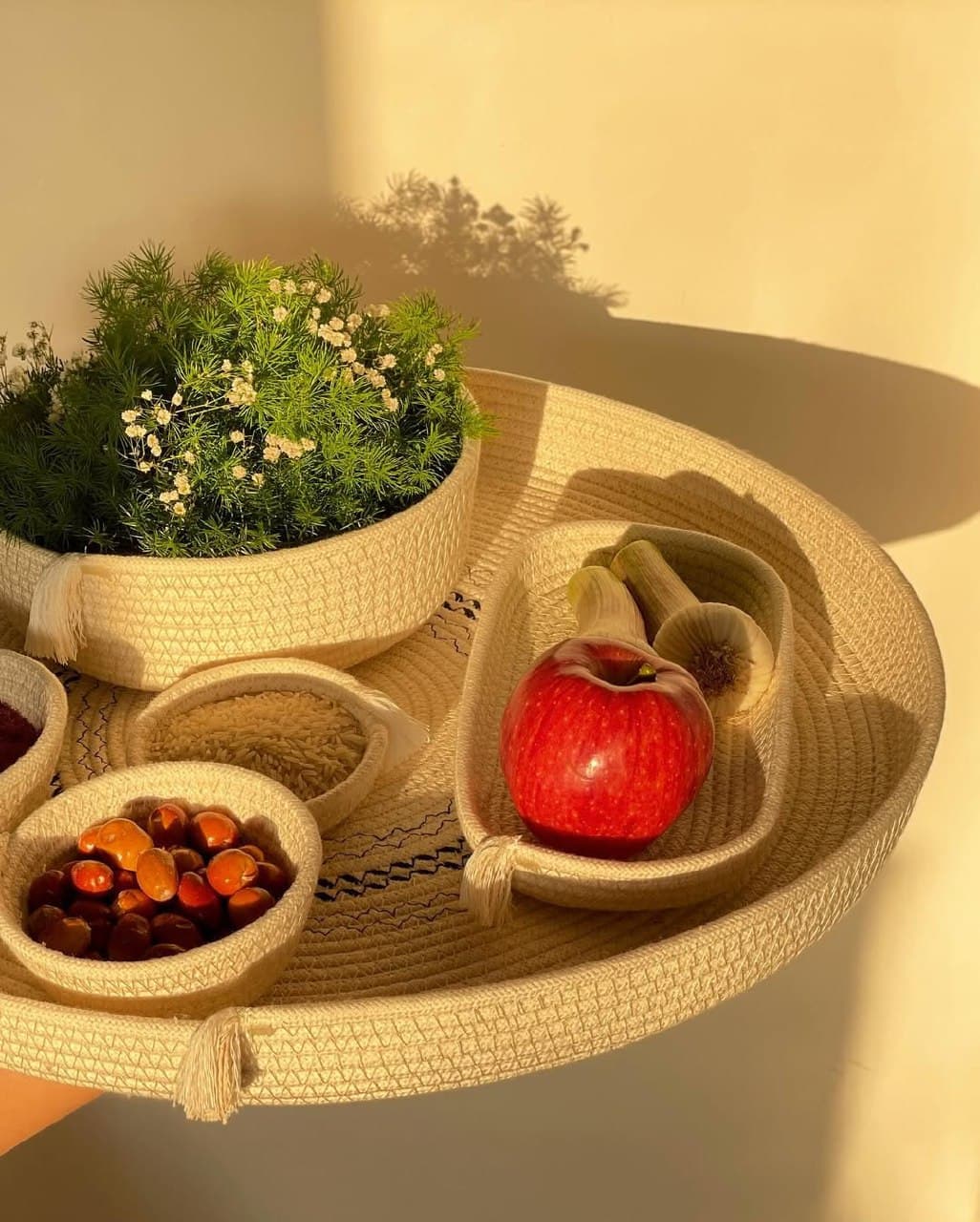 ست ظروف هفت سین کتان