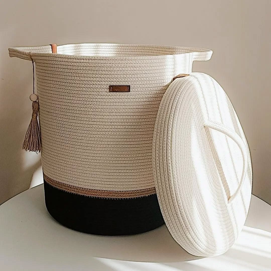 سبد لاندری قیطانی درب دار