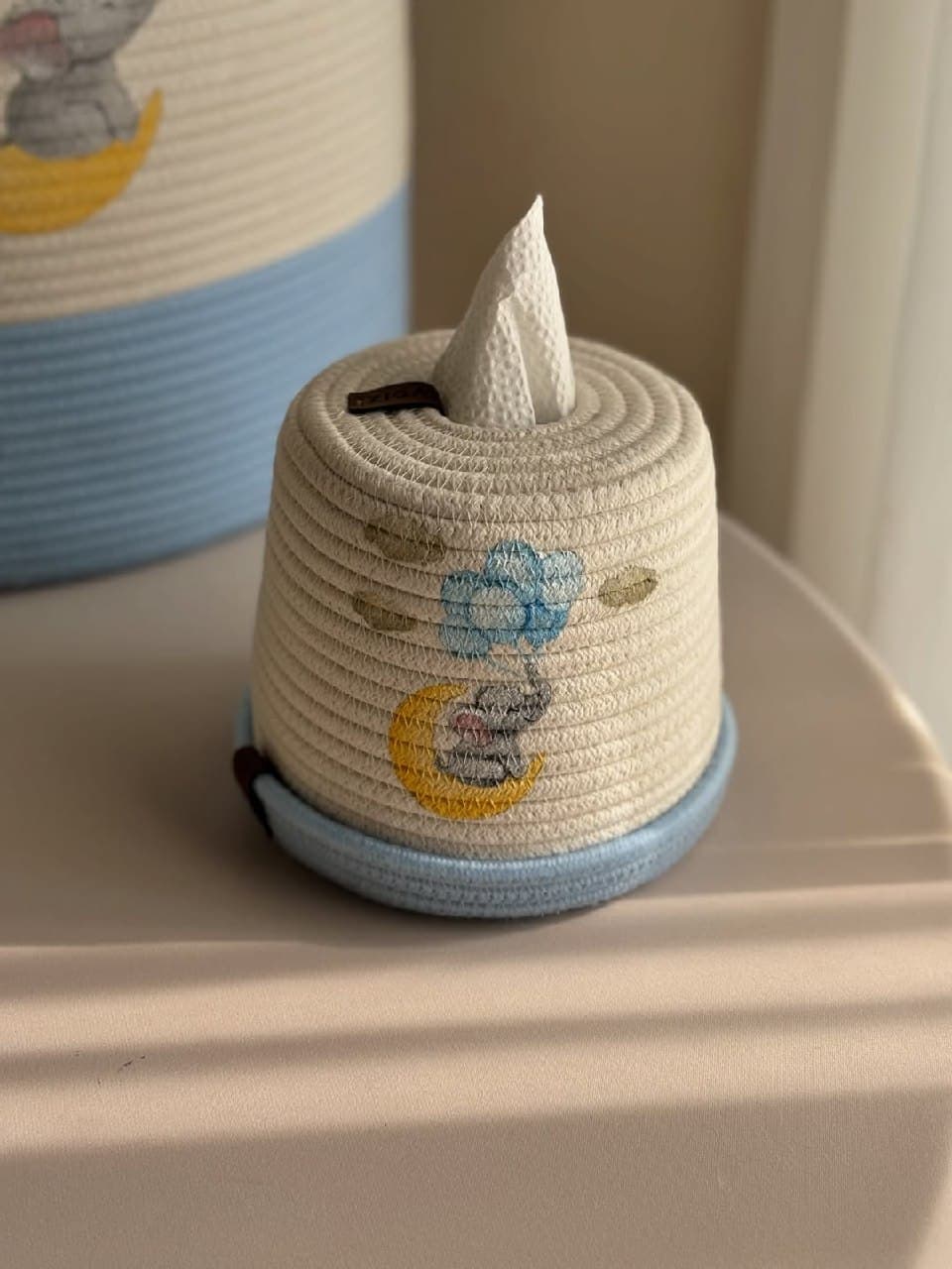 ست سه تکه سبد نظم دهنده اتاق کودک دستباف طرح فیل