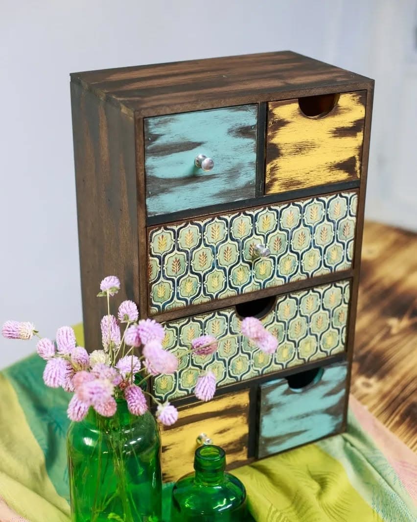 دراور رومیزی چوبی ۶ کشو طرح سنتی