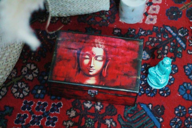 جعبه چوبی تقسیم دار طرح بودا