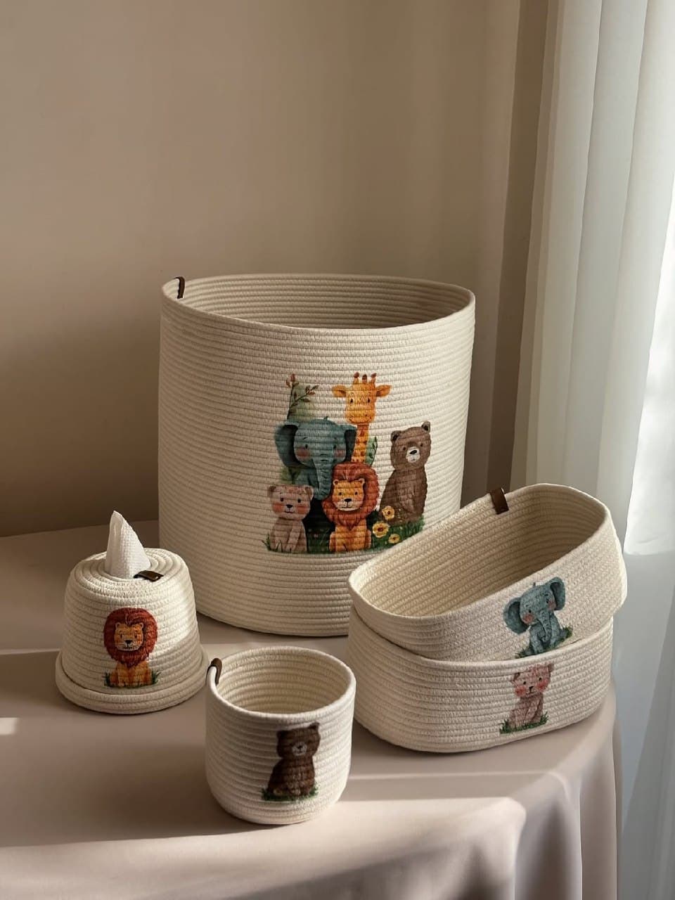 ست نظم دهنده اتاق کودک طرح حیوانات جنگل