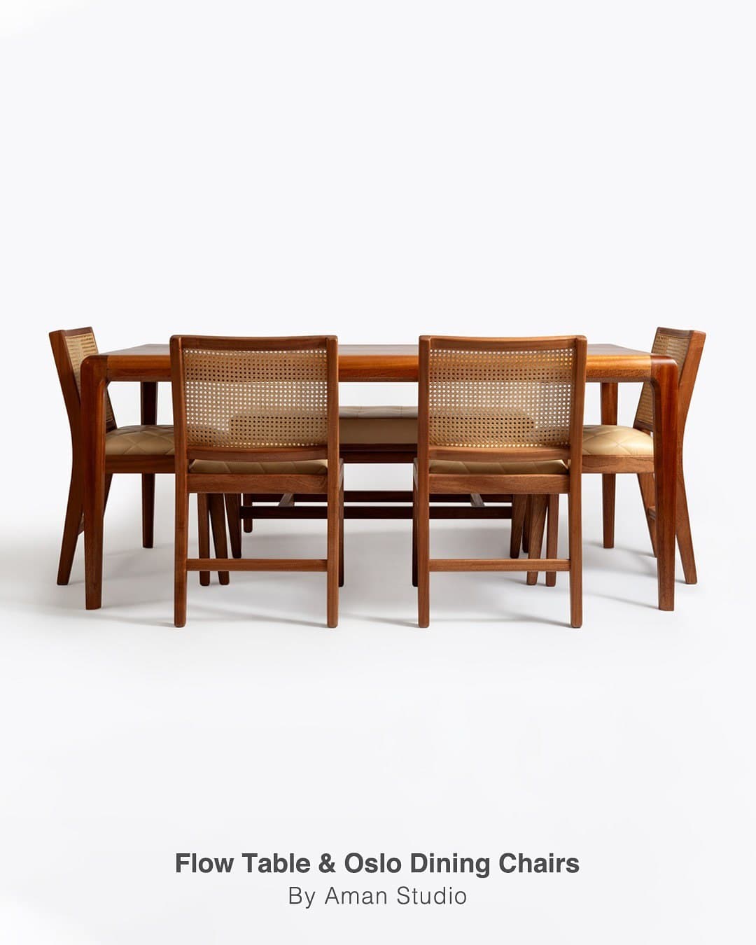 ست میز ناهارخوری و صندلی چوبی فلو و اسلو