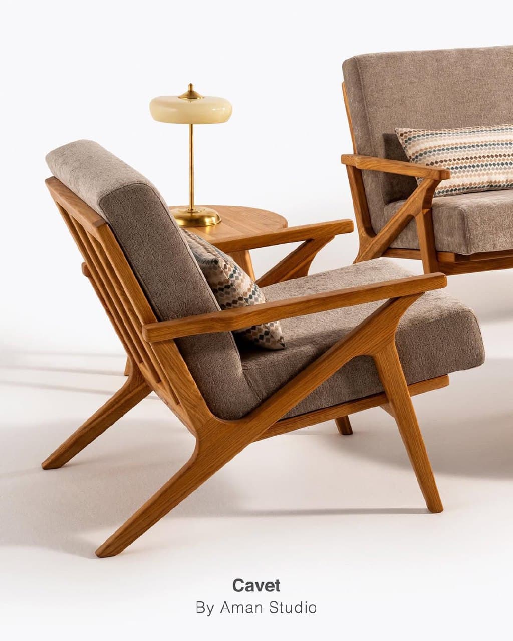 مبل تک نفره چوبی مدل کَوِت (Cavet)