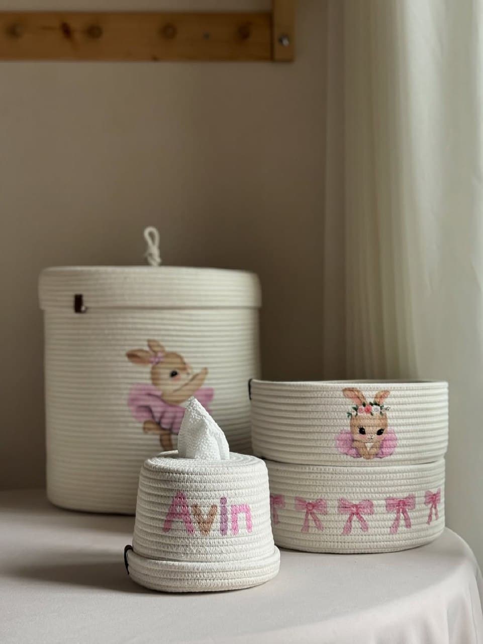 ست نظم دهنده اتاق کودک طرح خرگوش بالرین