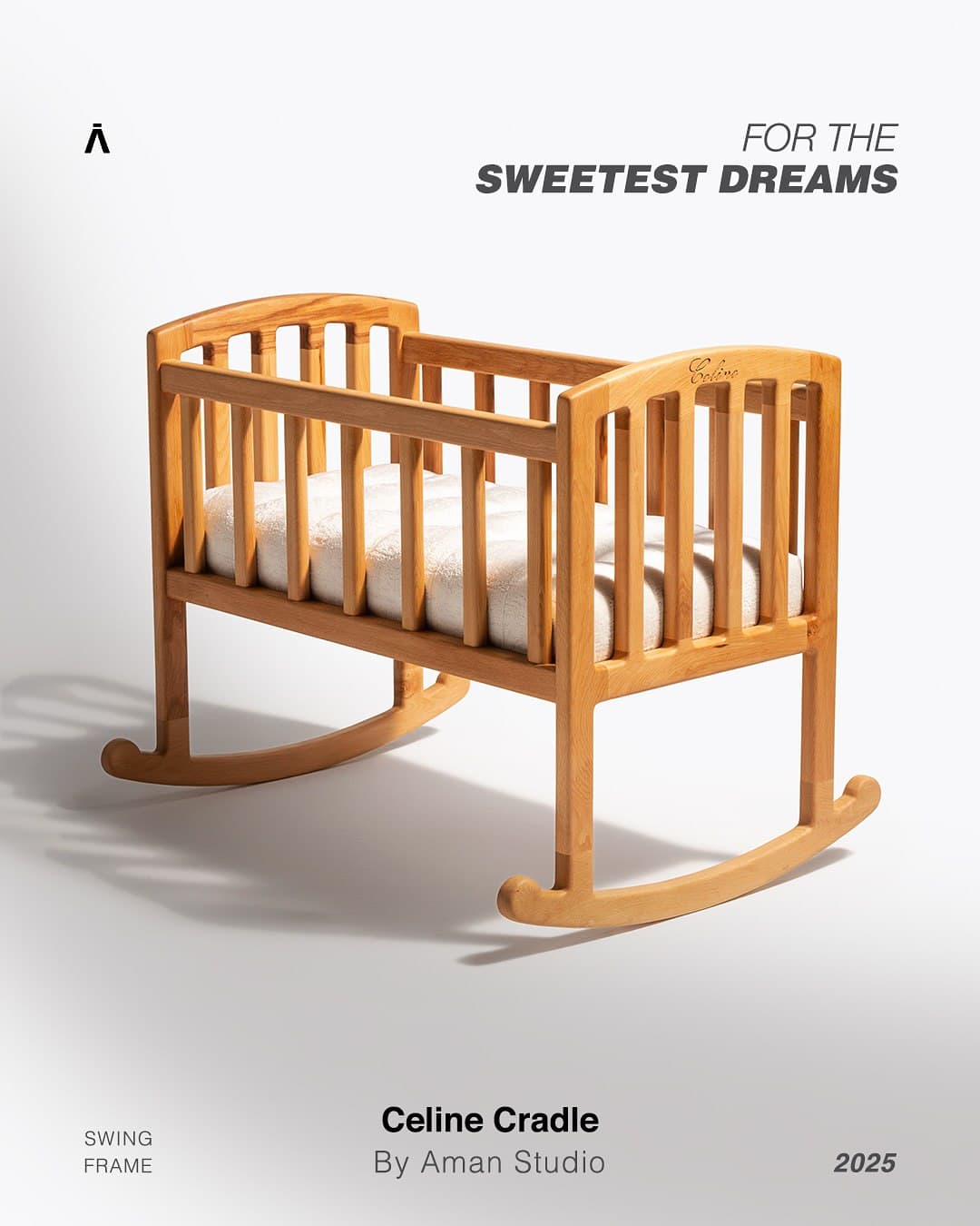 گهواره چوبی نوزاد مدل سلین