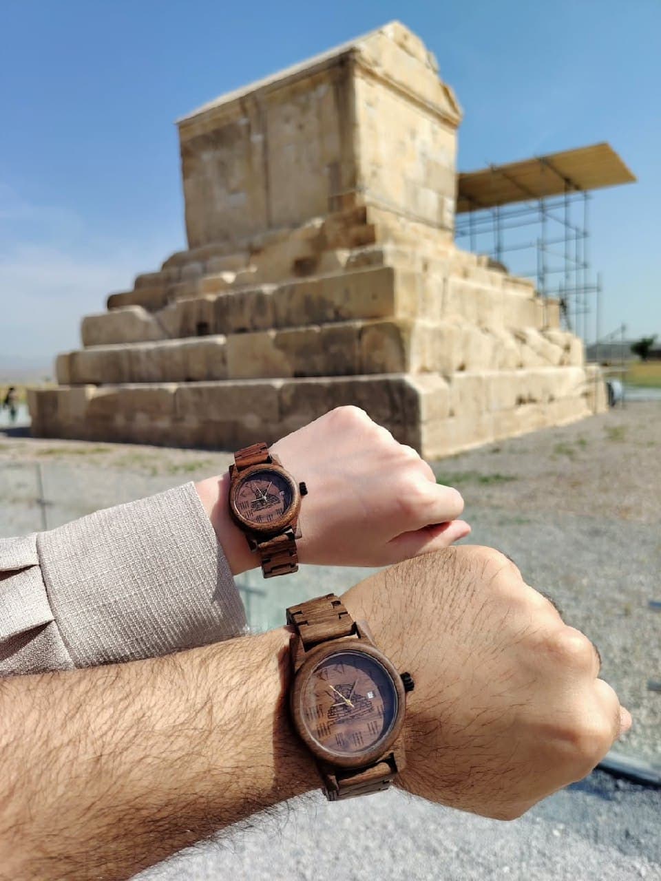 ست ساعت مچی چوبی مدل ایسر با حکاکی پاسارگاد
