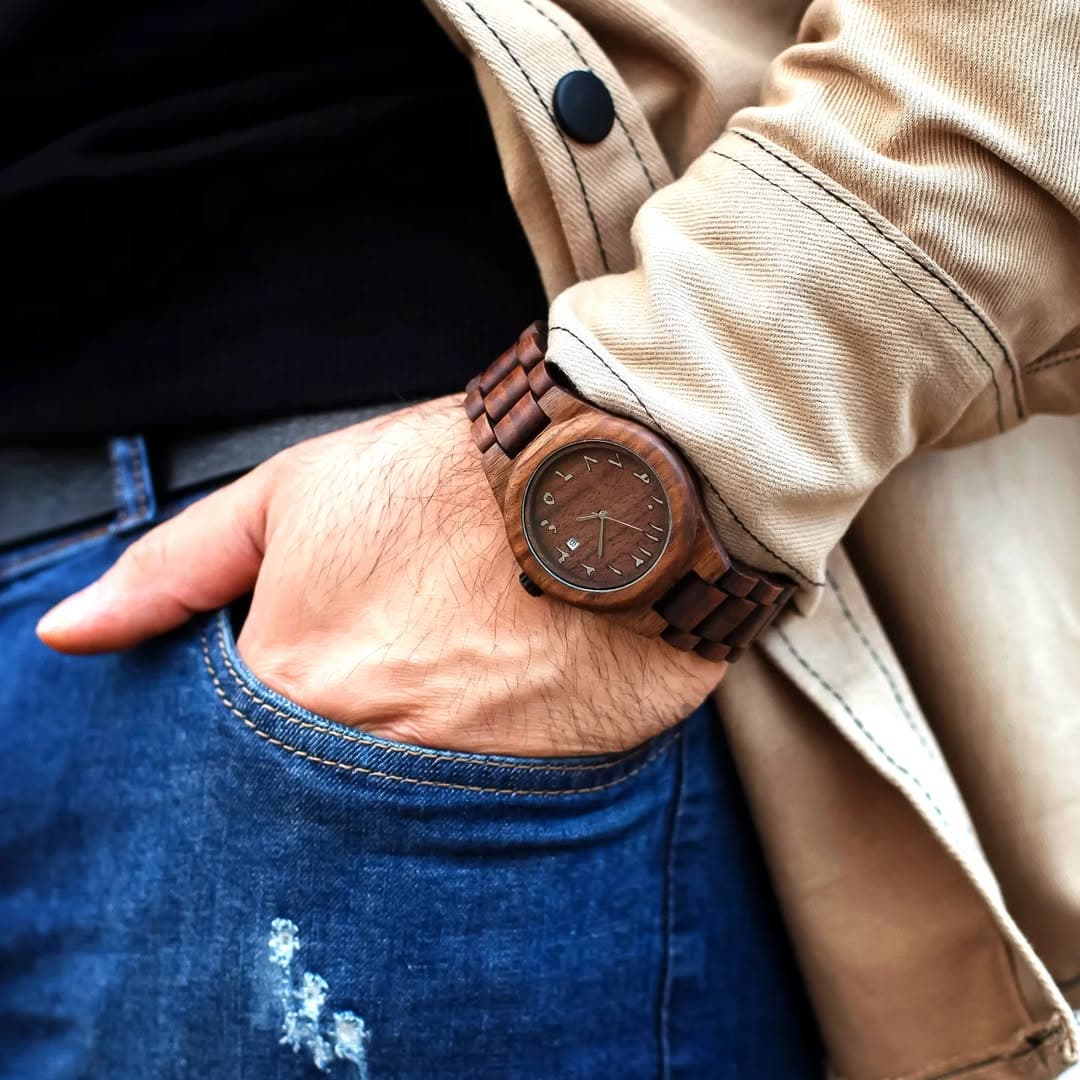ساعت مچی چوبی باکسس مدل آرونا