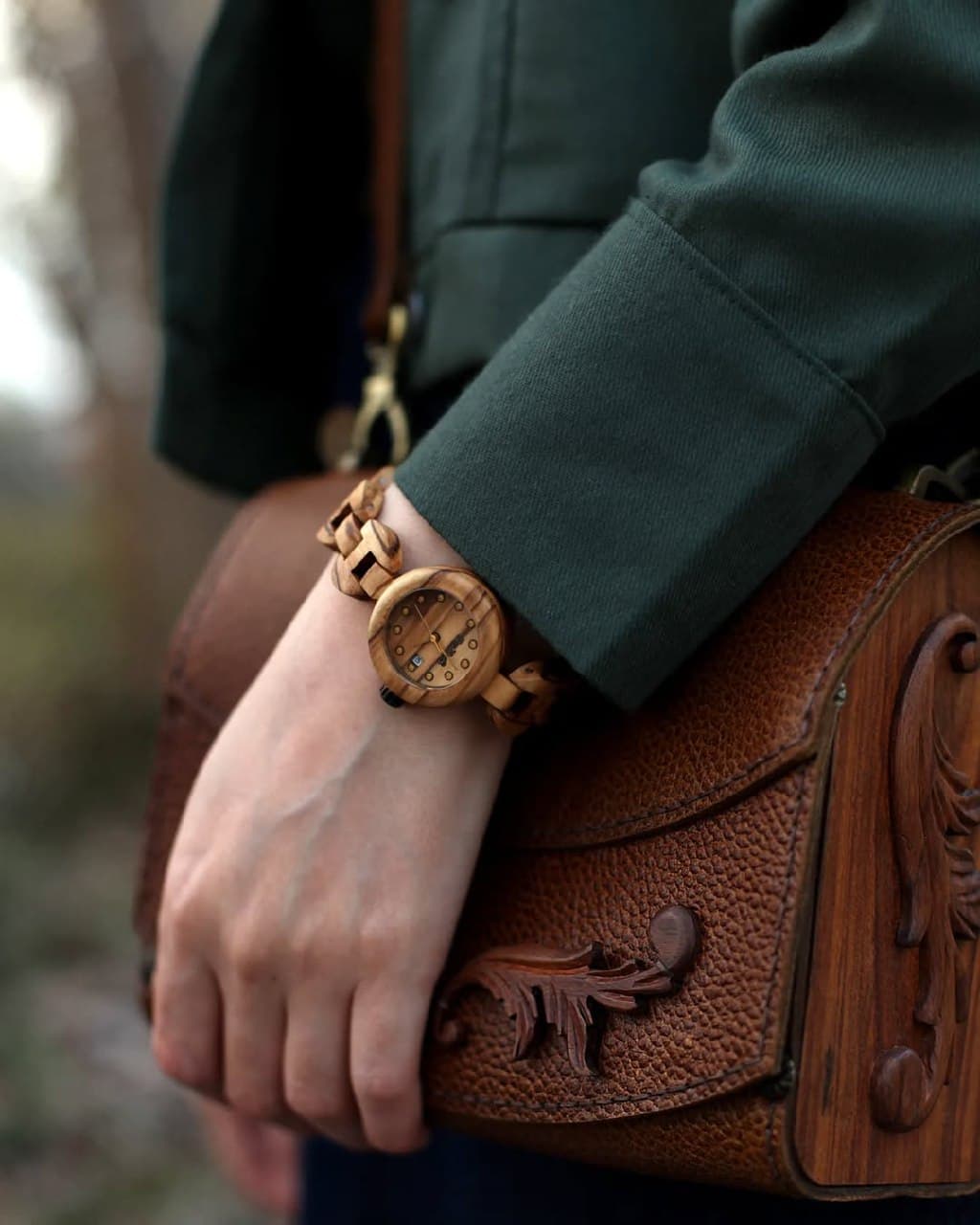 ساعت مچی چوبی مدل پرنسس