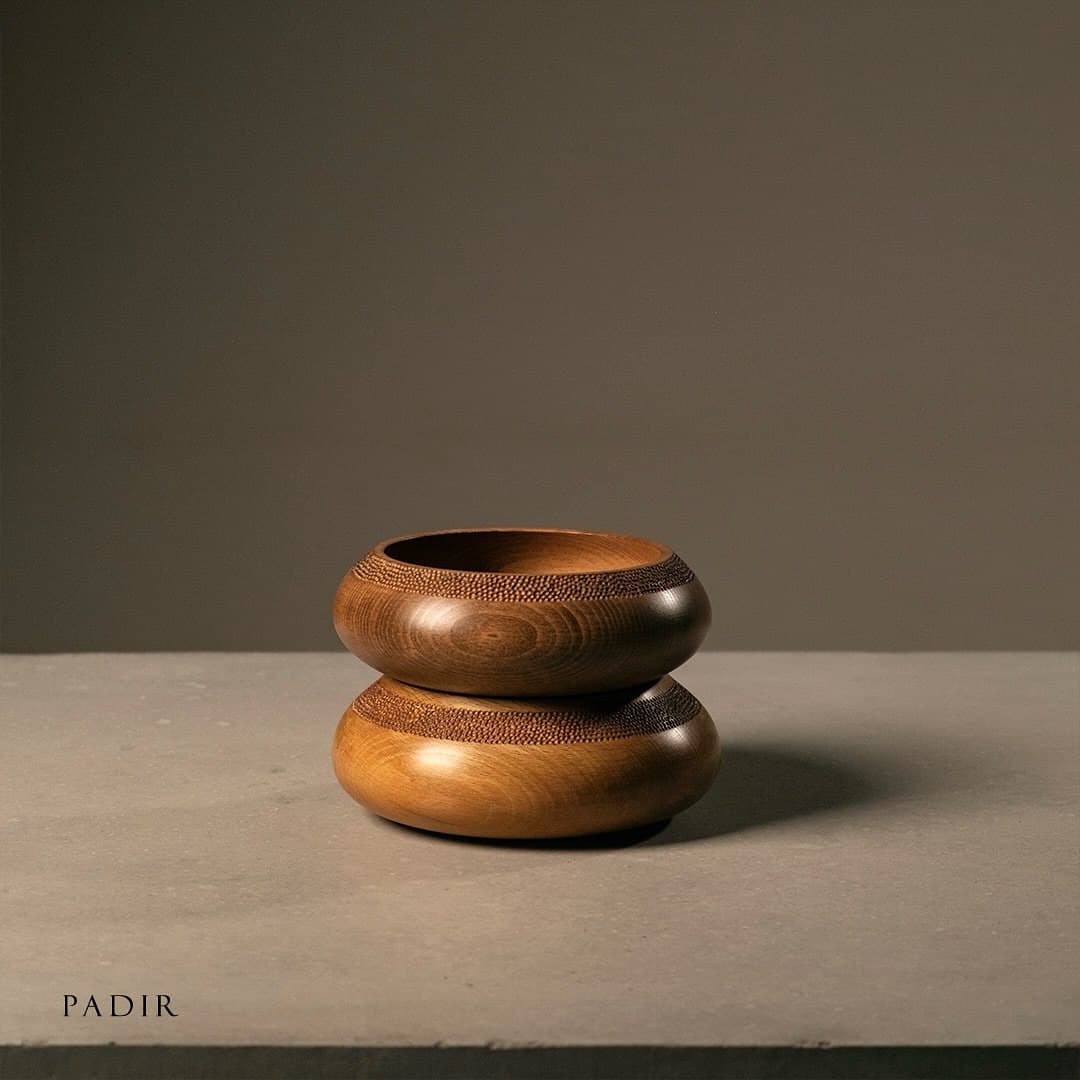 کاسه چوبی خراطی شده طرح سادگی