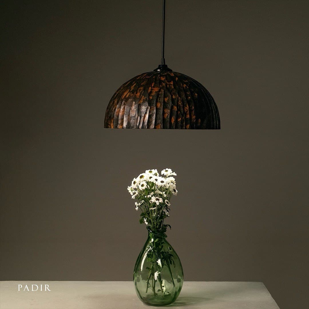 چراغ آویز چوبی دست ساز روشنایی