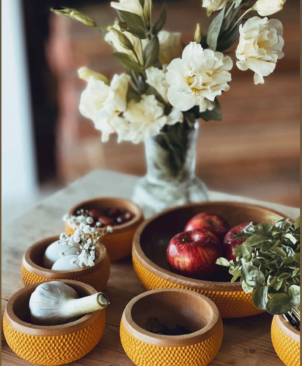 ست ظروف چوبی هفت سین مدل باهار