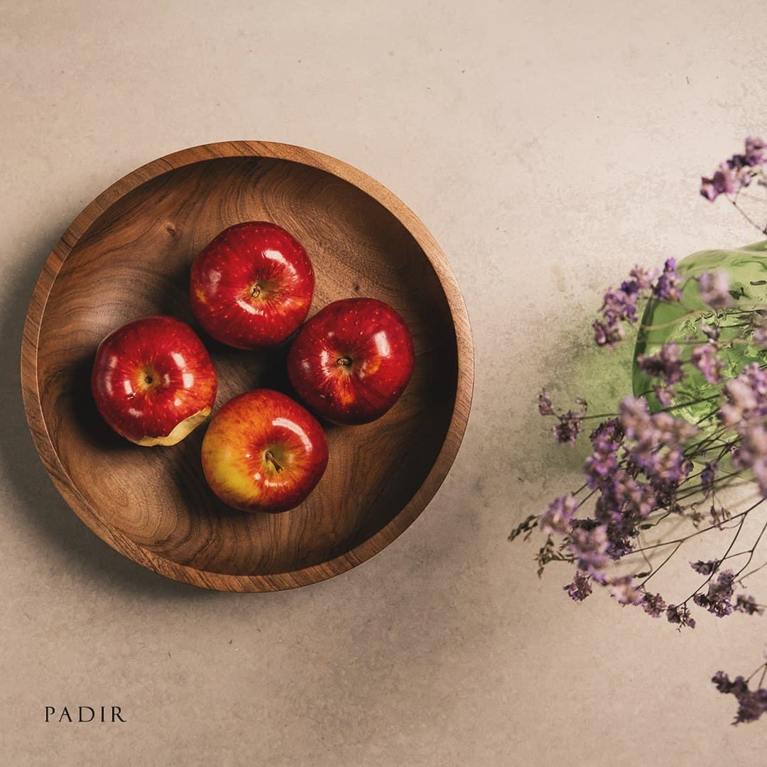 کاسه چوبی دستساز گرد