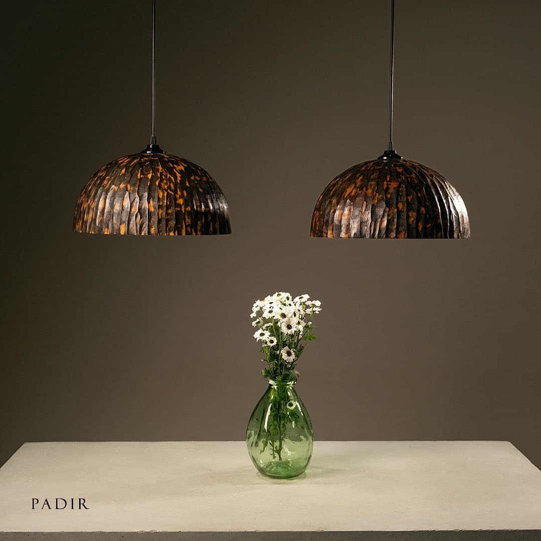 لوستر آویز چوبی دست ساز پادیر