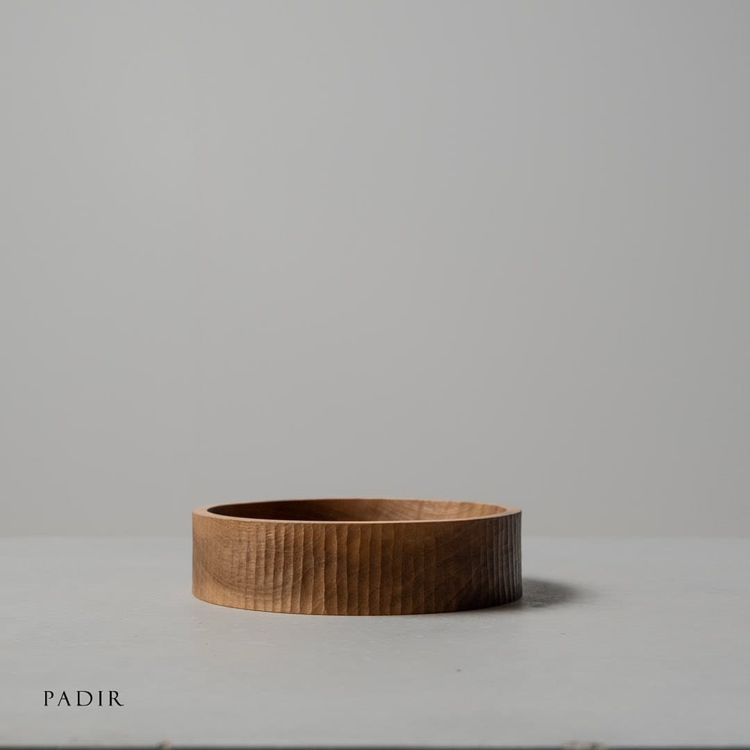 کاسه چوبی شیاردار دست ساز