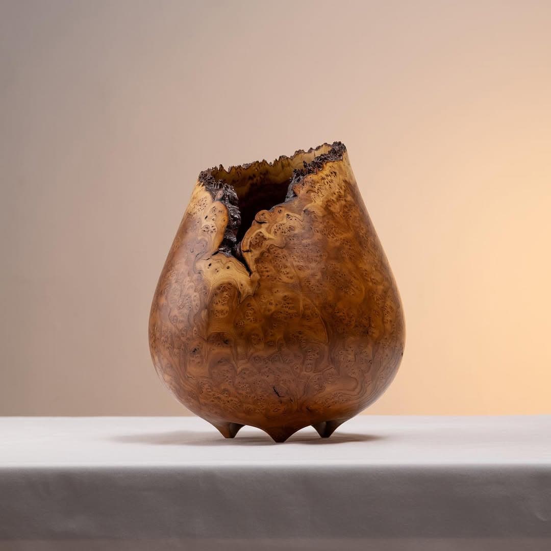 ظرف دکوری چوبی خراطی شده روزنه