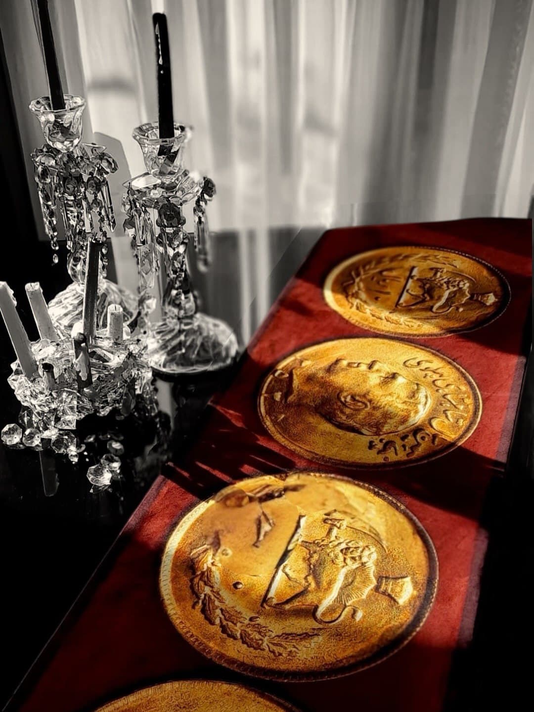 رانر مخمل طرح سکه پهلوی