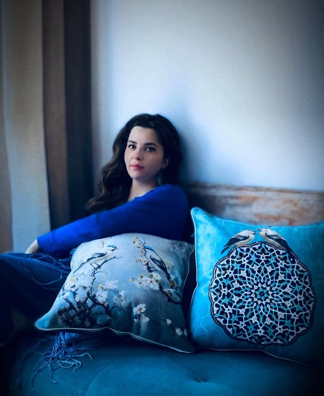 ست کوسن دکوراتیو طرح پرنده و اسلیمی