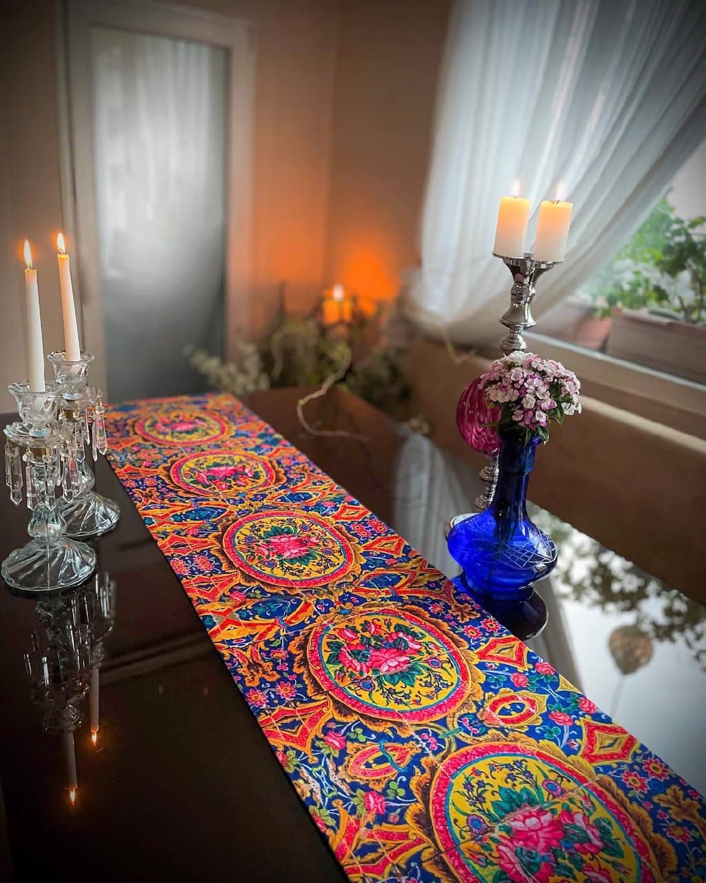 رانر مخمل طرح کاشی سنتی