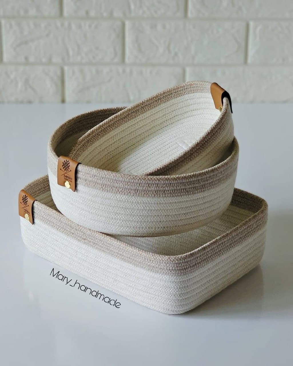 ست سه تکه سبد نظم دهنده پنبه ای