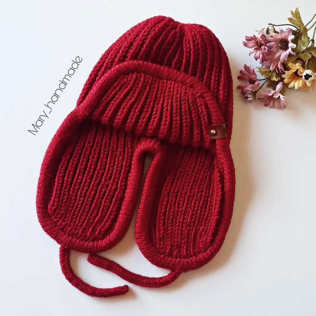 کلاه بافتنی روسی گوشدار