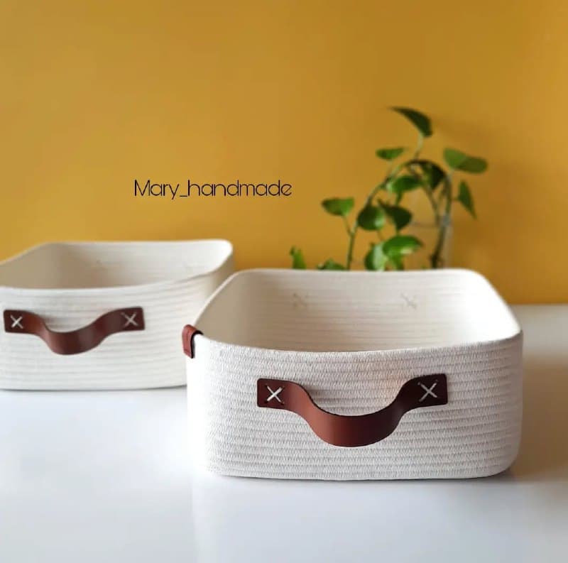 سبد نظم دهنده قیطانی دسته چرم طبیعی