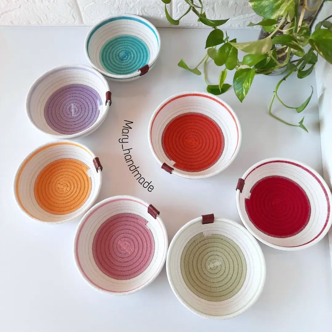 ست هفت پیاله قیطانی رنگین کمانی