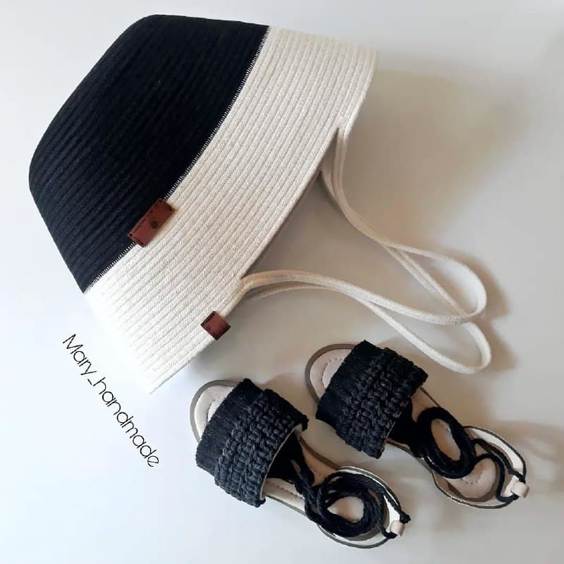 ست کیف قیطانی و صندل دست دوز