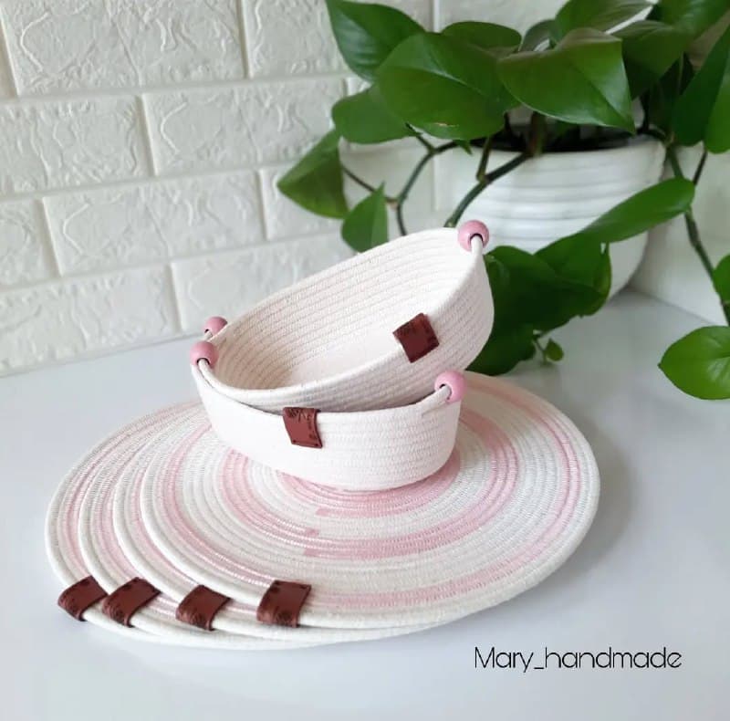 ست سبد نان و زیربشقابی قیطانی