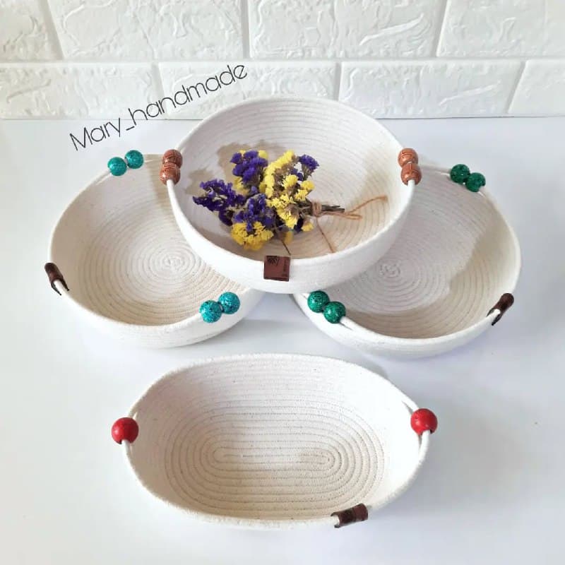 سبد کنفی گرد دسته مهره ای