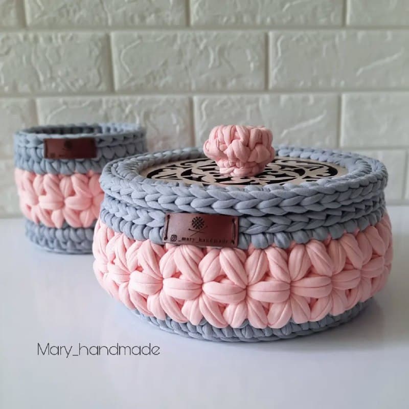 ست سبد تریکو نظم دهنده طرح گل