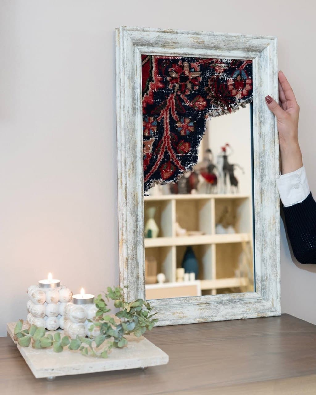 آینه دکوراتیو تلفیقی با فرش دستبافت