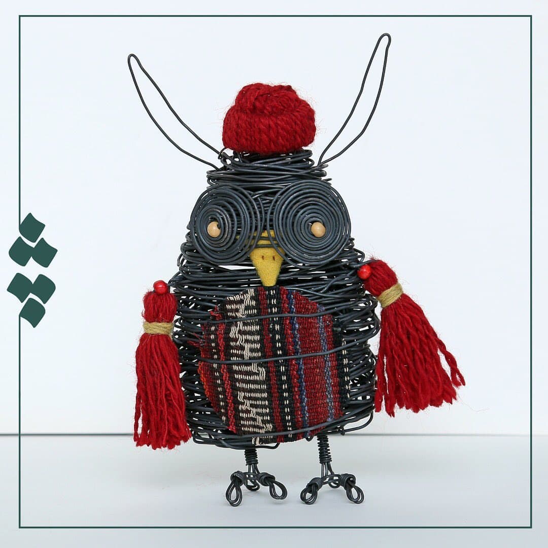 مجسمه دستساز مفتولی طرح جغد