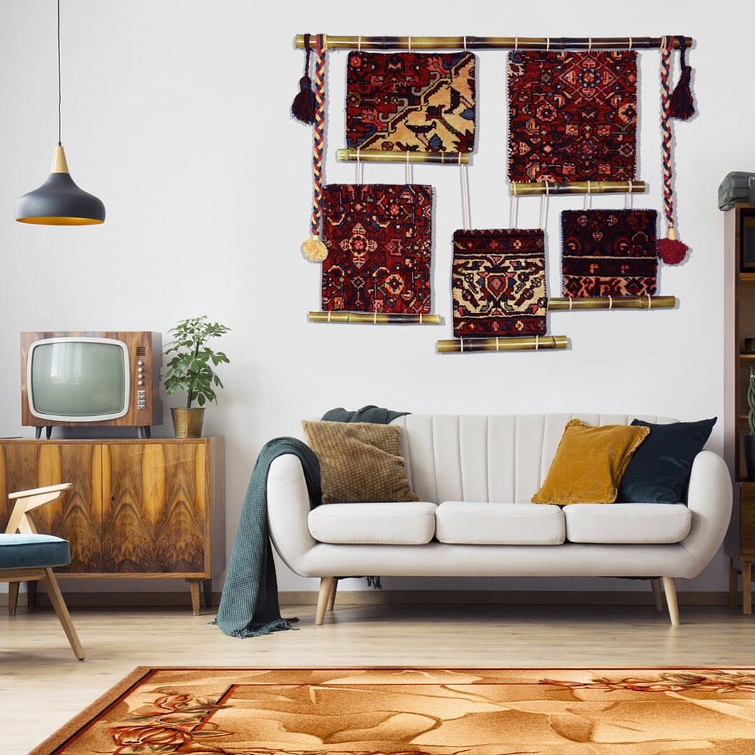 بوم فرش دستساز چله مدل چهل تکه