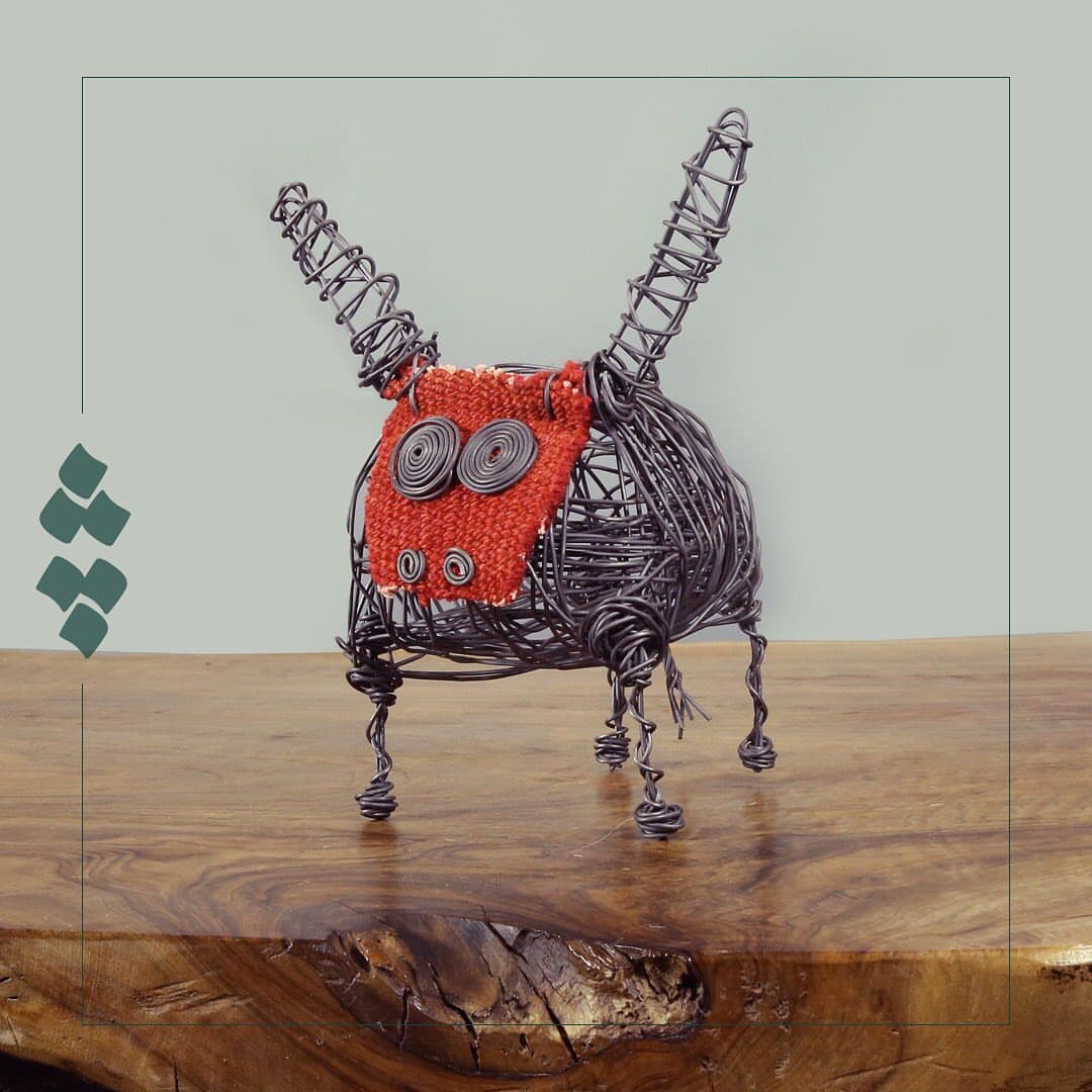 مجسمه مفتولی دستساز چله طرح بز کوهی