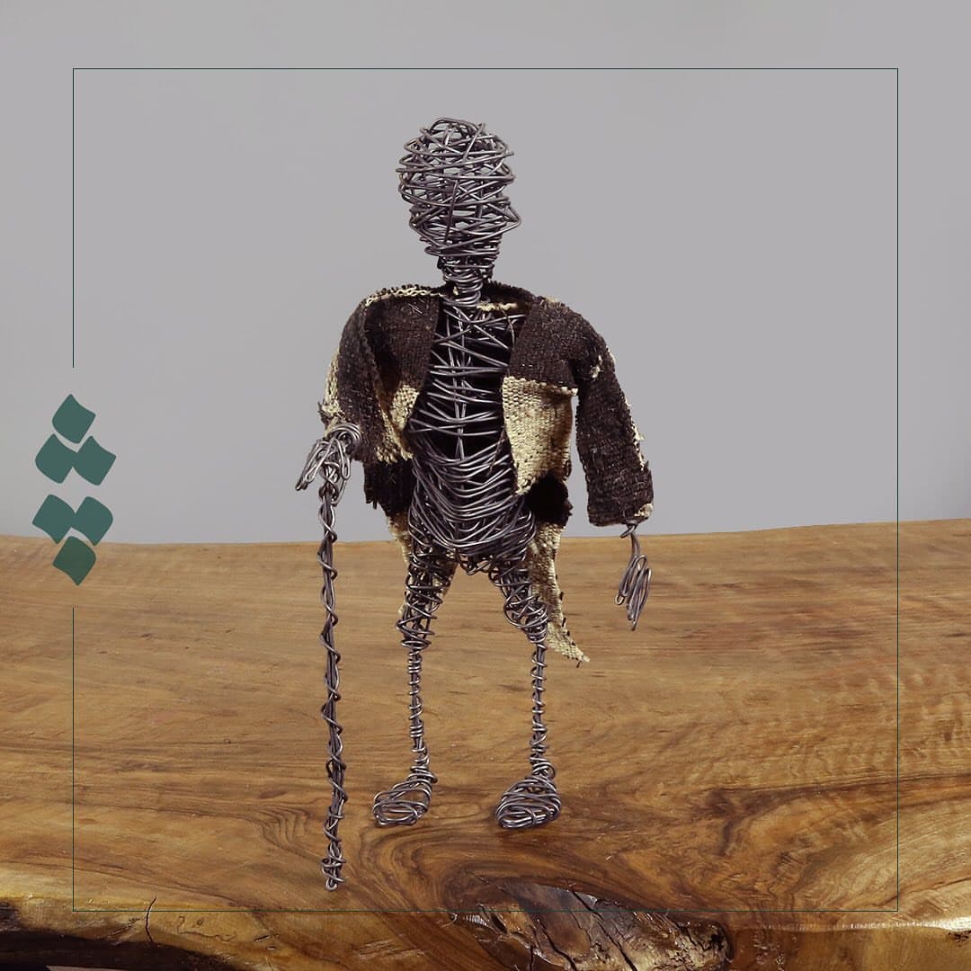 مجسمه مفتولی دستساز چله طرح پیرمرد