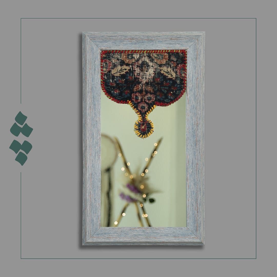 آینه فرش چله با فرش آنتیک ۳۰۰ ساله