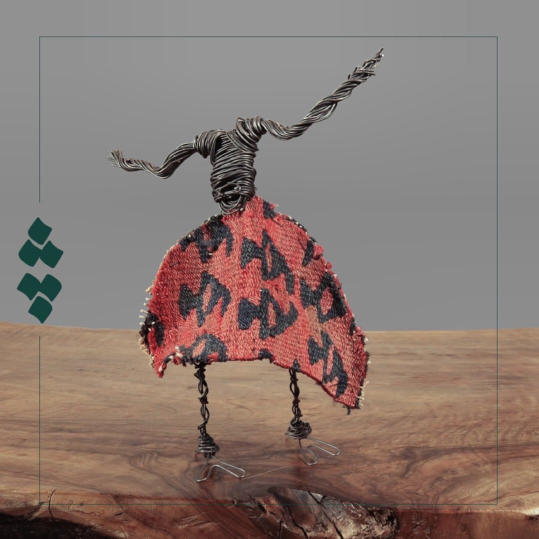 مجسمه دستساز مفتولی چله طرح گاو